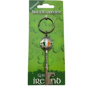 Ireland Souvenir Keyring Keychain Bottle Opener Shamrock New